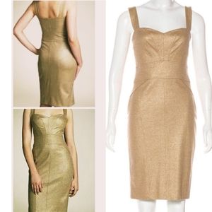 Diane Von Furstenberg Metallic Wool Sheath Dress
